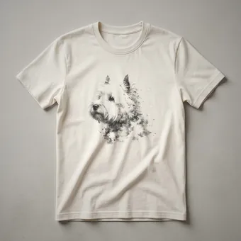 Abstract West Highland Terrier Portrait Graphic T-Shirt for Westie
