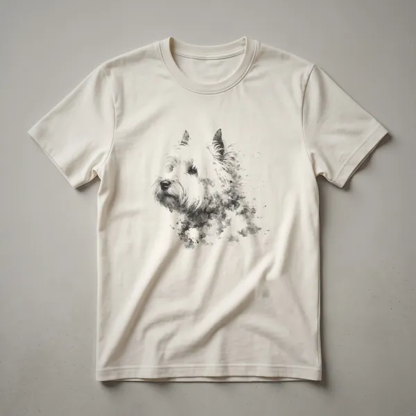 Abstract West Highland Terrier Portrait Graphic T-Shirt for Westie