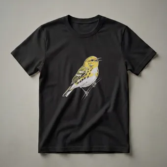 Yellow Warbler Vintage Wildlife Drawing T-Shirt for Bird Watchers