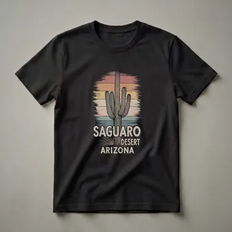 Retro Saguaro Cactus Desert Graphic T-Shirt for Arizona Lovers