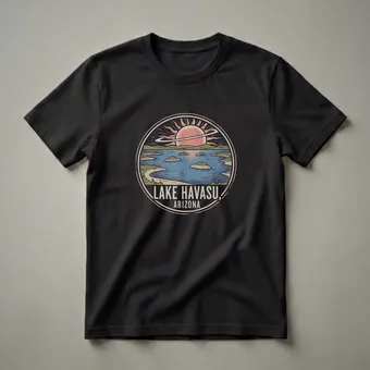 Retro Lake Havasu Arizona Sunset Graphic T-Shirt for Southwest