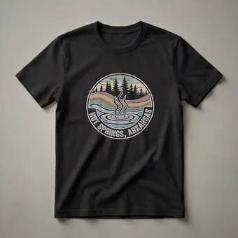 Retro Hot Springs Arkansas Vintage Landscape Graphic T-Shirt