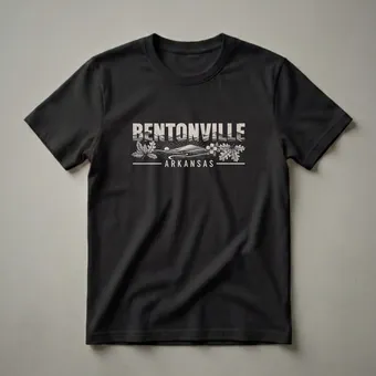 Vintage Bentonville Arkansas Landscape Graphic T-Shirt