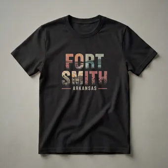 Retro Fort Smith Arkansas Sunset Graphic T-Shirt for Locals