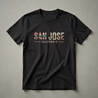Retro San Jose California Landscape Graphic T-Shirt