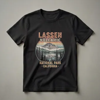 Lassen Volcanic National Park Vintage Sunset Graphic T-Shirt