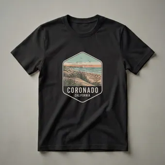 Retro Coronado California Beach Sunset Graphic T-Shirt
