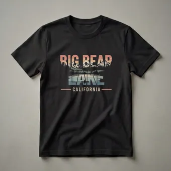 Retro Big Bear Lake California Graphic T-Shirt for Outdoor Enthusiasts