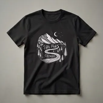 Vintage Estes Park Colorado Mountain Landscape Graphic T-Shirt