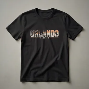 Retro Orlando Florida Swamp Scene Graphic T-Shirt for Travelers
