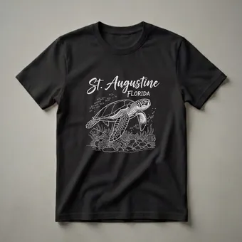 St. Augustine Florida Sea Turtle Vintage Art T-Shirt for Travelers