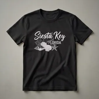 Siesta Key Florida Seashell Graphic T-Shirt for Beach Lovers