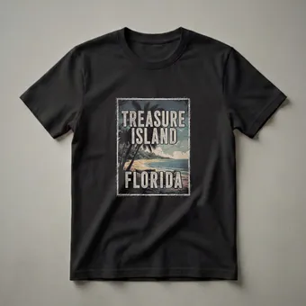 Treasure Island Florida Vintage Beach Graphic T-Shirt for Travelers