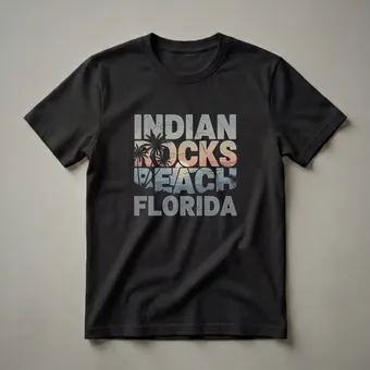 Retro Indian Rocks Beach Florida Sunset Graphic T-Shirt