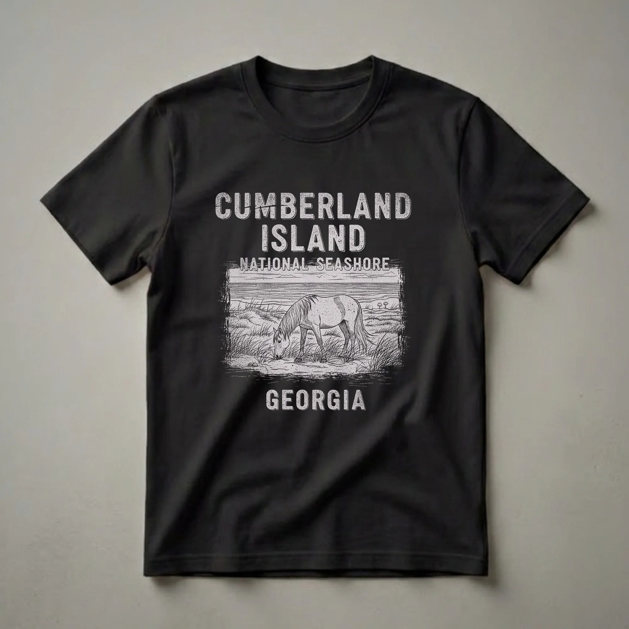 Cumberland Island National Seashore Vintage Horse Graphic Tee