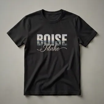 Retro Boise Idaho Mountain Landscape Graphic T-Shirt