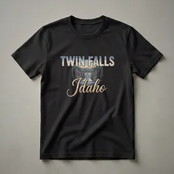 Retro Twin Falls Idaho Waterfall Graphic T-Shirt