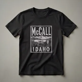 Vintage McCall Idaho Lake Scene Graphic T-Shirt for Outdoor
