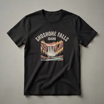 Retro Shoshone Falls Idaho Waterfall Graphic T-Shirt