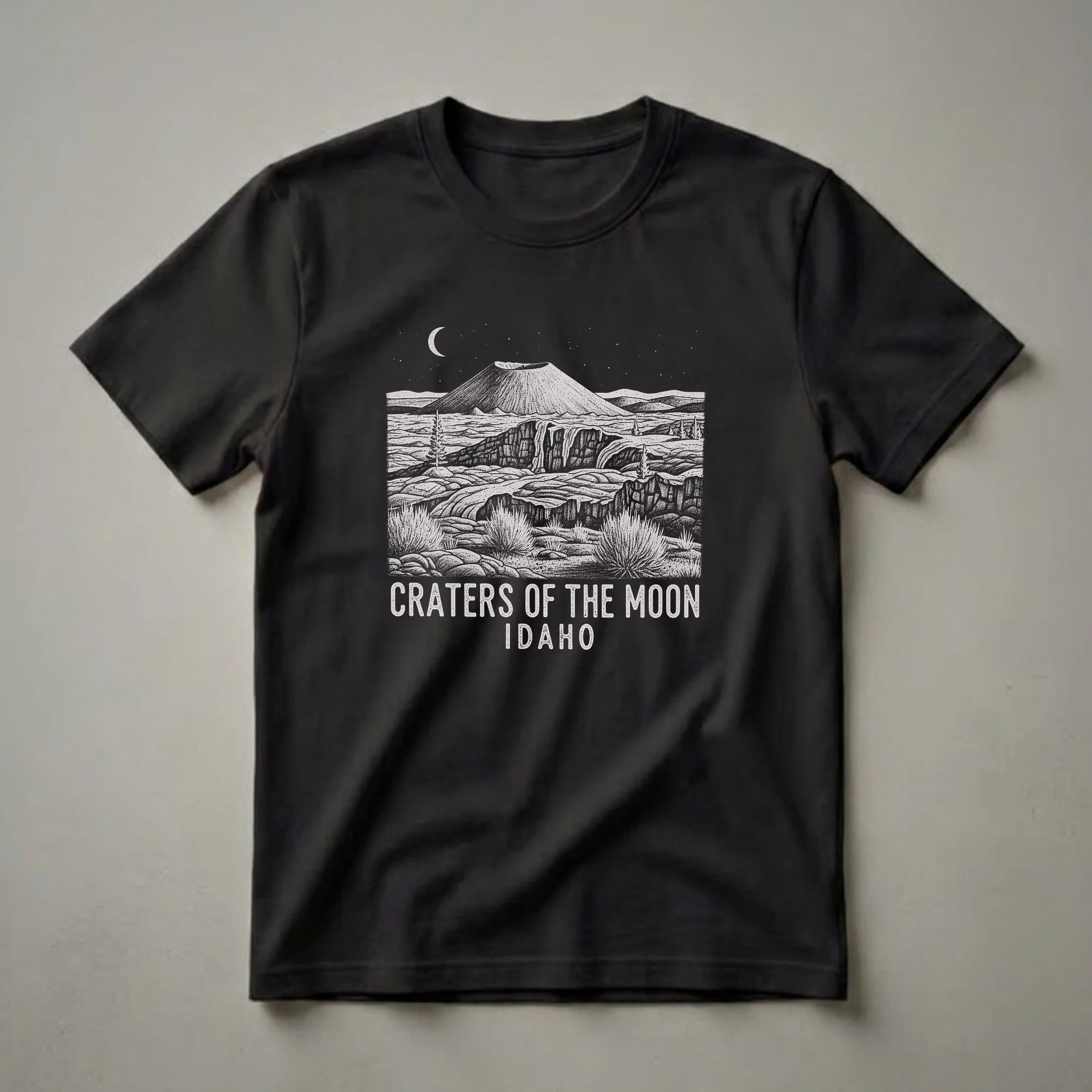 Craters of the Moon Idaho Vintage Landscape Graphic T-Shirt