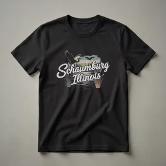 Retro Schaumburg Illinois Graphic T-Shirt for Lake Life Enthusiasts