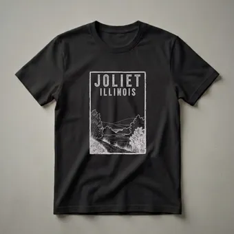 Vintage Joliet Illinois Landscape Graphic T-Shirt