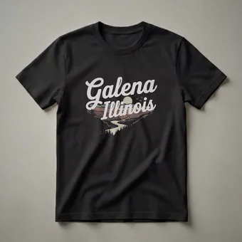 Retro Galena Illinois River Valley Graphic T-Shirt for State Pride