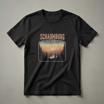 Retro Schaumburg Illinois Sunset Landscape Graphic T-Shirt