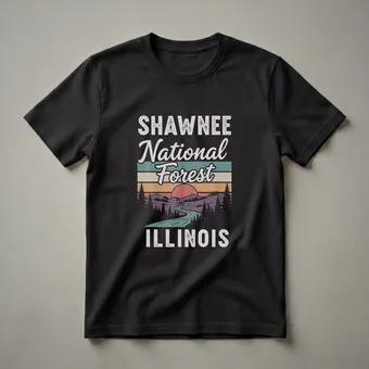 Shawnee National Forest Illinois Retro Sunset Graphic Design T-Shirt