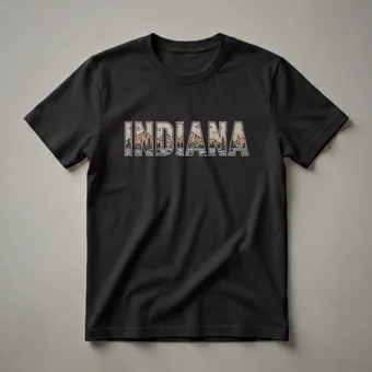 Retro Indiana Landscape Graphic T-Shirt for Midwest Enthusiasts