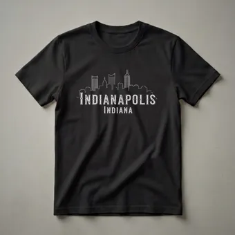 Vintage Indianapolis Indiana Skyline Graphic T-Shirt for Hoosiers