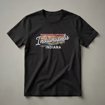 Retro Indianapolis Indiana Landscape Graphic T-Shirt for Hoosiers