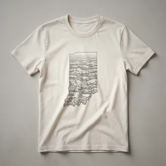 Indiana Sketch Landscape Graphic T-Shirt for Midwest Lovers