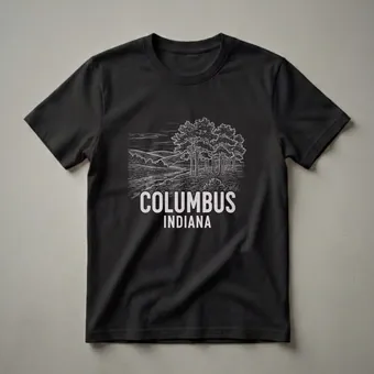 Vintage Columbus Indiana Landscape Graphic T-Shirt for Residents
