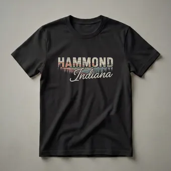 Retro Hammond Indiana Sunset Landscape Graphic T-Shirt