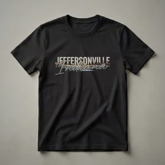 Retro Jeffersonville Indiana Landscape Graphic T-Shirt for Residents