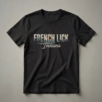 Retro French Lick Indiana Landscape Graphic T-Shirt for Hoosiers