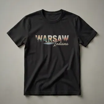Retro Warsaw Indiana Landscape Graphic T-Shirt