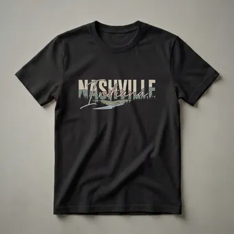 Retro Nashville Indiana Landscape Graphic T-Shirt for Hoosiers