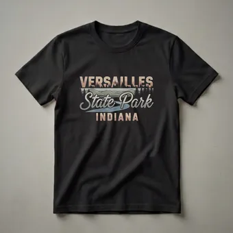 Retro Versailles State Park Indiana Graphic T-Shirt for Nature Lovers