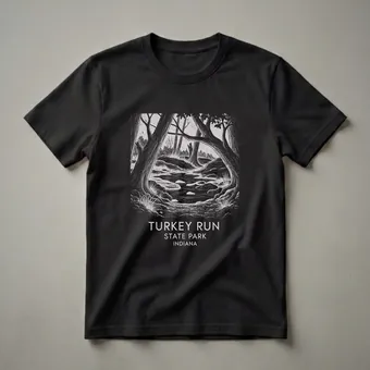 Turkey Run State Park Indiana Vintage Forest Graphic T-Shirt
