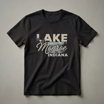 Retro Lake Monroe Indiana Graphic T-Shirt for Outdoor Enthusiasts