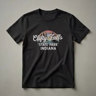 Retro Clifty Falls State Park Indiana Graphic T-Shirt for Nature