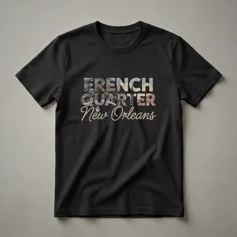 Retro New Orleans French Quarter Graphic T-Shirt for Travelers