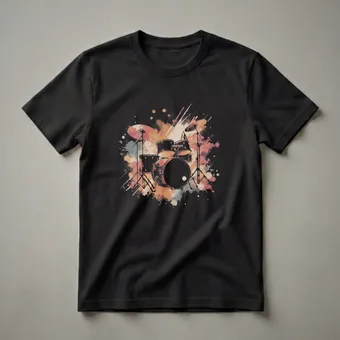Abstract Drum Kit Graphic T-Shirt for Drummers and Music Lovers