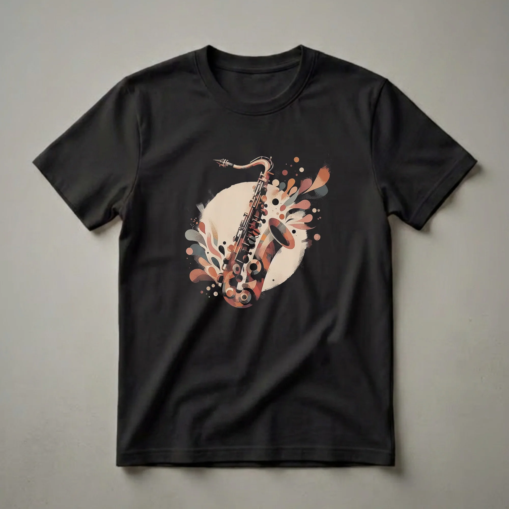 Abstract Saxophone Art T-Shirt for Jazz Musicians and Music Lovers