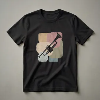 Retro Trumpet Graphic T-Shirt for Brass and Woodwind Musicians