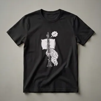 Sleeping Clarinet Pajama Graphic T-Shirt for Musicians