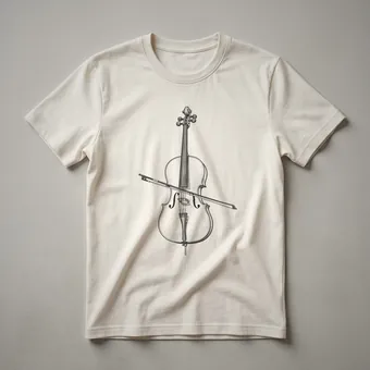 Cello Sketch Graphic T-Shirt for Cellists and String Musicians