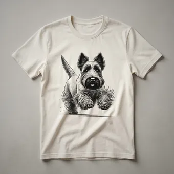 Scottish Terrier Running Graphic Distressed T-Shirt for Dog Lovers